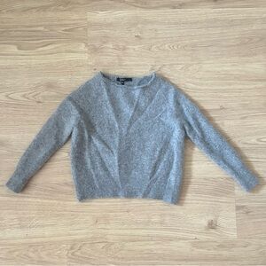 Quince Gray Cashmere Cropped Pullover